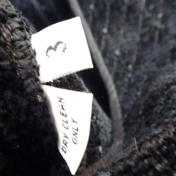 Laura Fisher-Bonvallet Beauxchenes Fibre Arts Chenille Vest Size 3 Black White - Picture 7 of 9